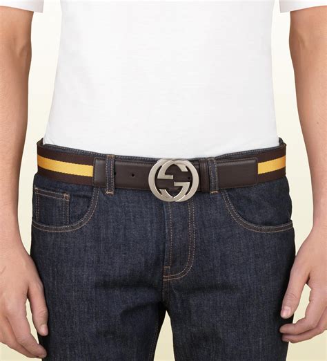 mens gucci reversible belt|men's Gucci belt interlocking g's.